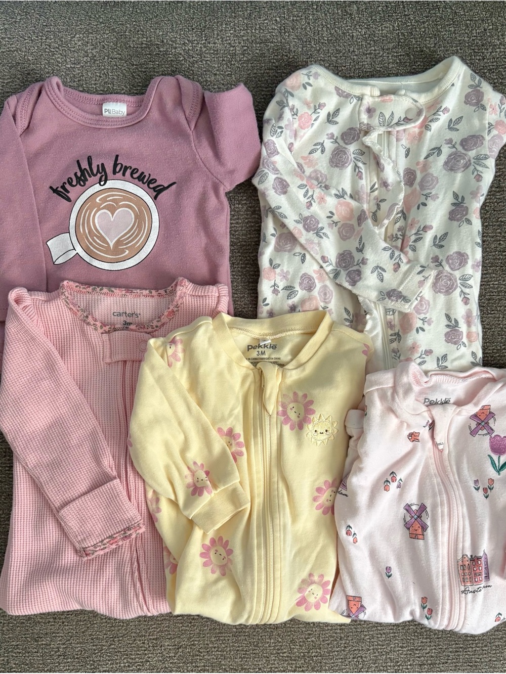 *2 FOR $35* Mixed Pack Girls Sleepers/Onsie - 3-6 Months - 6 Months